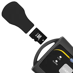 Registrador para impactos - Insercción/extracción de la tarjeta microSD